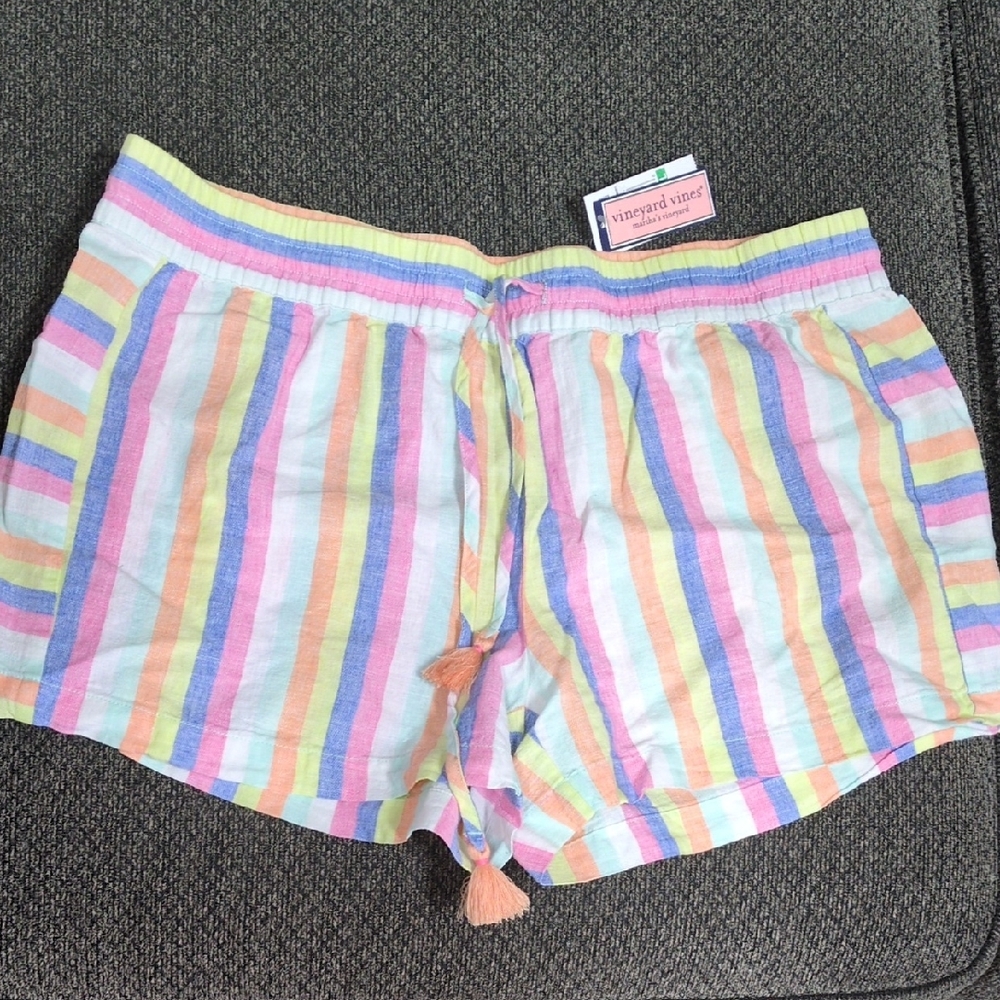Size Large Vineyard Vines Women's Striped Shorts - Multicolor